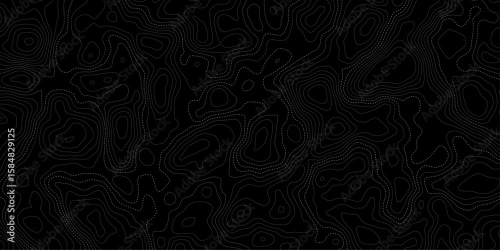 Fototapete modern style dotted lines creating a topographic map with contour line creating an artistic and mini