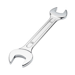 Shiny Metal Open-End Wrench, Essential Hand Tool, Isolated on Transparent Background