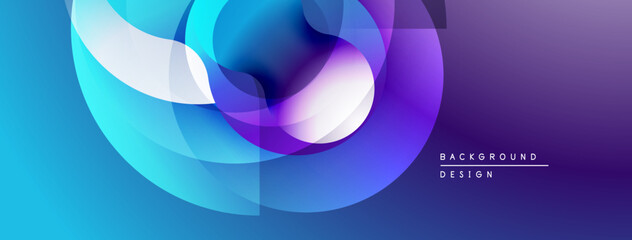 Abstract flowing shapes, vibrant blues, purples create dynamic composition. Modern design element for backgrounds.