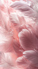 Coral pink pastel feather background