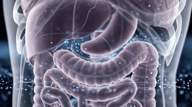 Detailed Animated Visualization of Human Digestive System Anatomy and Function