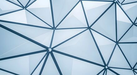 Obraz premium Modern Architectural Abstract Geometric Triangle Mesh with Blue Accents and Clean Lines