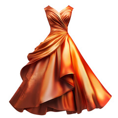 Elegant Burnt Orange Gown: Fashion Illustration