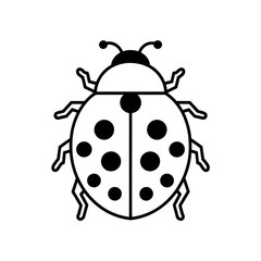 ladybug on white background coloring