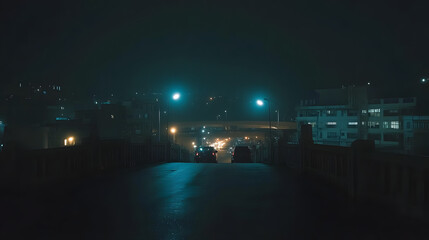 Nighttime Urban Scene, Cars, City Street, Photography, Atmospheric, Low Light, Urban Exploration