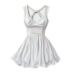 Elegant White Mini Dress: Cutout Detail, V-Neck, A-Line Silhouette