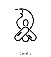 Campfire Icon – Bonfire Element for Camping and Hiking Trip