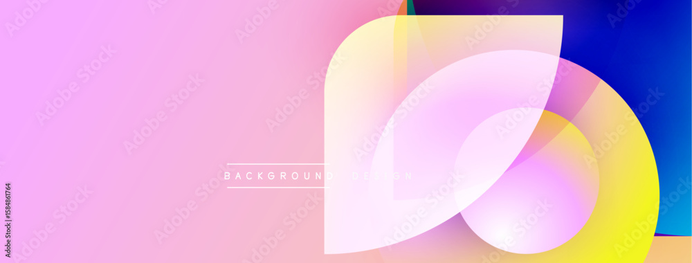 Poster Abstract pink background. Overlapping colorful shapes create dynamic visual effect. Modern design element for digital projects.