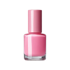 Obraz premium Bottle of pink nail polish on a transparent background