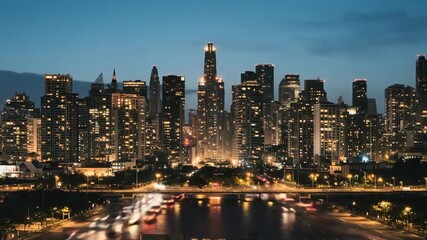 Double exposure of a diverse business team meeting. Silhouettes of professionals overlaid with a modern city at night. Corporate teamwork and urban development concept. - Powered by Adobe