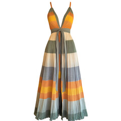 Bohemian Maxi Dress:  Multicolored Floral Summer Gown,  Elegant & Flowy Fashion