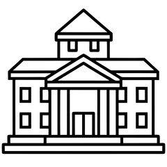 Academic Campus Outline Vector Icon