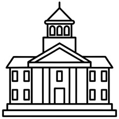 Academic Campus Outline Vector Icon