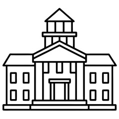 Academic Campus Outline Vector Icon