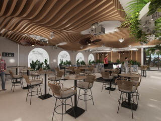 beach club in the Mediterranean Sea 