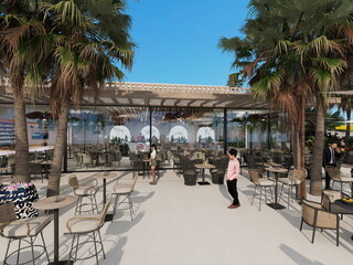 beach club in the Mediterranean Sea 