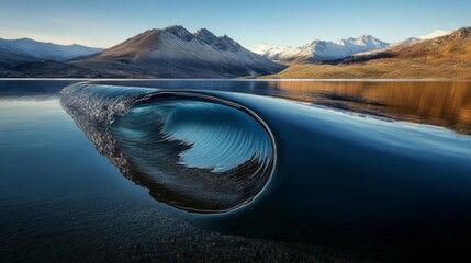 Wave on the surface of the lake