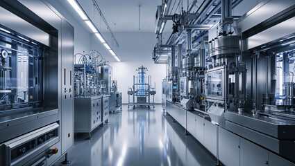 High-tech automated pharmaceutical production facility