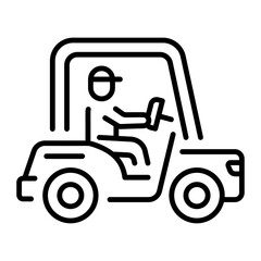A line style icon showing forklift driver