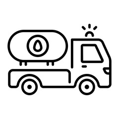 A line style icon showing oil tank