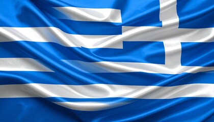 The national flag of Greece featuring nine alternating blue and white horizontal stripes, with a blue square and white cross in the upper left corner, symbolizing Greek Orthodoxy and the sea.