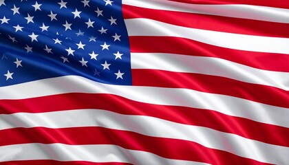 The national flag of the United States of America, displayed with thirteen horizontal red and white stripes and a blue canton adorned with fifty white stars, representing unity, history, and patriotis