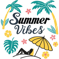 Naklejka premium Summer Beach Illustrator Artwork set