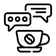 coffee chat Line Icon