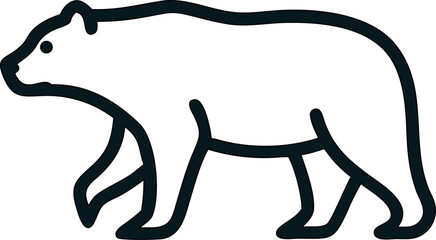 Majestic walking bear icon, representing forest wildlife and raw power.