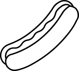 hot dog icon line art vector illustration on transparent background