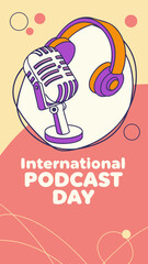 International Podcast Day: Microphone and Headphones illustration