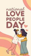 National Love People Day illustration: Two women embracing