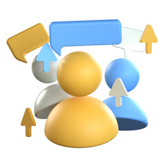 Users or Community 3D Icon Colorful Style