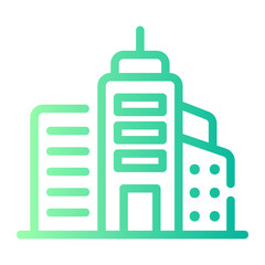 office building Line Gradient Icon
