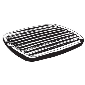 Rectangular grill grate with parallel bars barbecue cooking