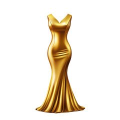 Captivating golden dress icon isolated on white background