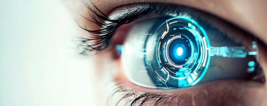 Advanced digital eye scanning technology enhancing security features.