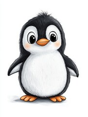 Obraz premium Cute and Adorable Cartoon Penguin Character with Big Eyes and Smiling Expression