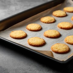 Freshly Baked Cookies on Baking Sheet Ready for Enjoyment