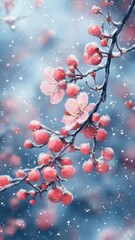 Fototapeta premium Watercolor style snow with soft gradients and dreamy effects.