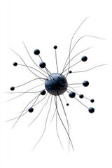 Abstract Artistic Representation of a Conceptual Virus or Microbe on a White Background