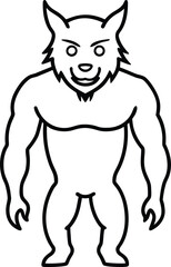 Fototapeta premium werewolf icon line art vector illustration on transparent background