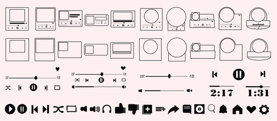 Music media player template vector design icon Illustation for music application
