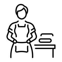 Obraz premium A linear style icon representing maid 