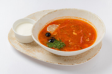 Enjoy the rich aroma of this soup, enhanced by fresh herbs and a creamy side