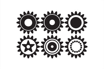 Abstract Gear Set with Star and Circle Patterns for Engineering Projects