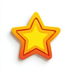 Layered Orange and Yellow Star Shape on White Background