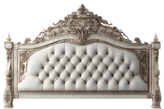 High resolution headboard isolated on transparent background in PNG format, ideal for digital furniture mockups, interior design cutouts, and home decor visualization projects.