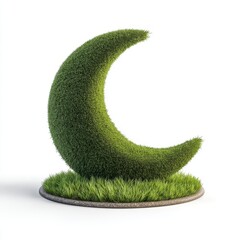 Lush Green Crescent Moon Topiary on Grass