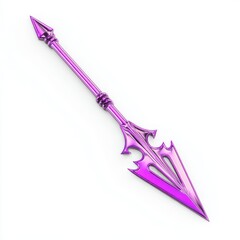 Metallic Purple Spear on White Background